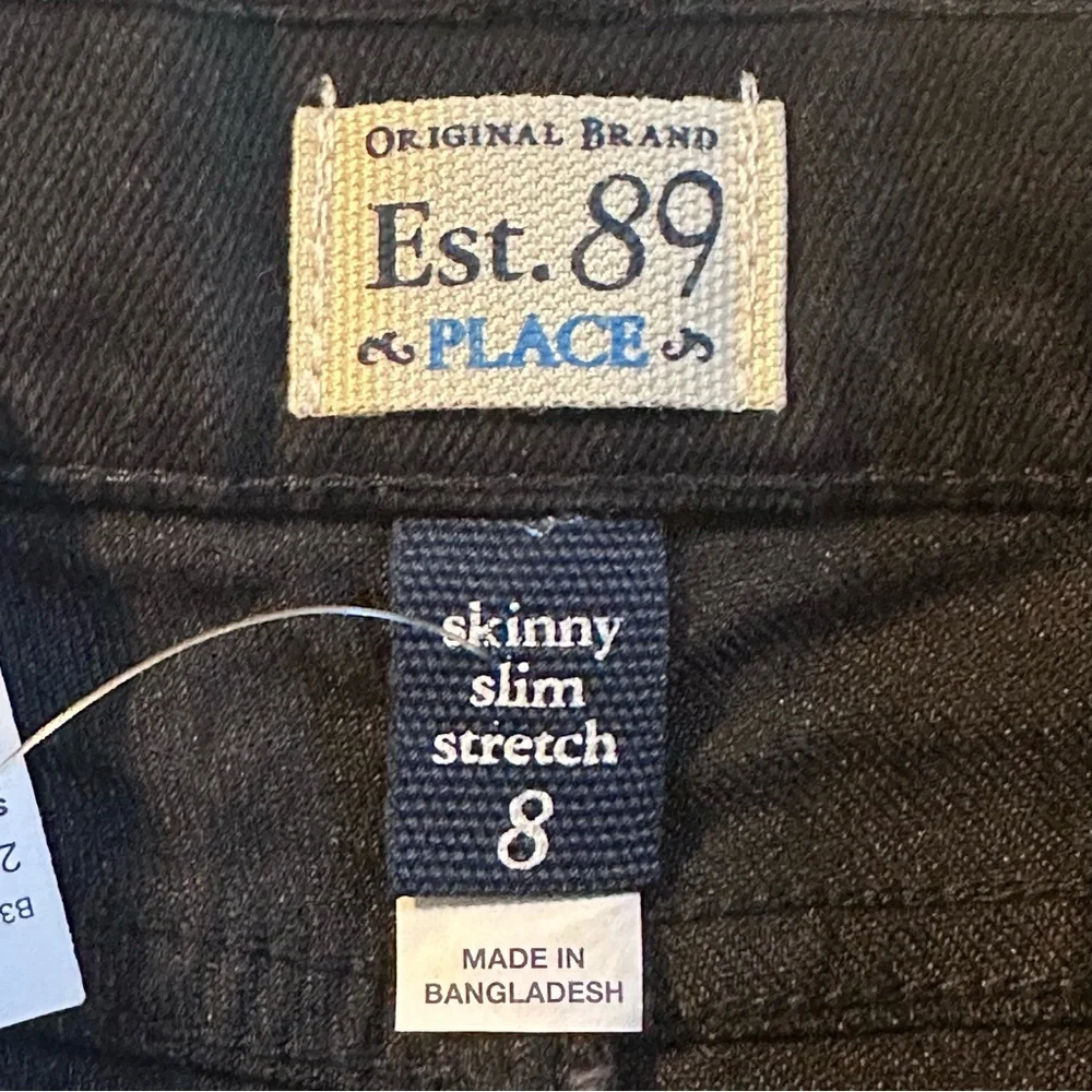 THE CHILDREN'S PLACE Black Skinny Slim Stretch Jean Adjustable Waist Girl 8 SLIM